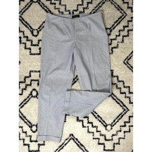 Piazza Sempione Jacqueline Striped Straight Leg Crop Cotton Pants Size 46